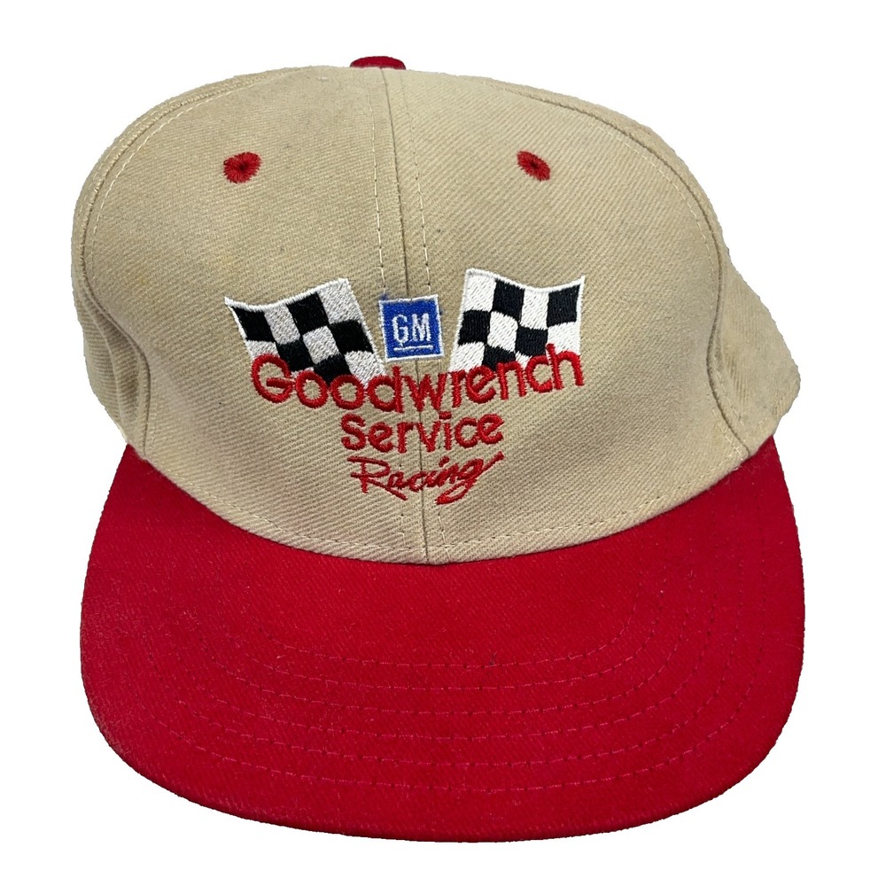 Vintage Goodwrench Racing Hat Cap Snapback 90s Dale Earnhardt USA Charlotte Tan